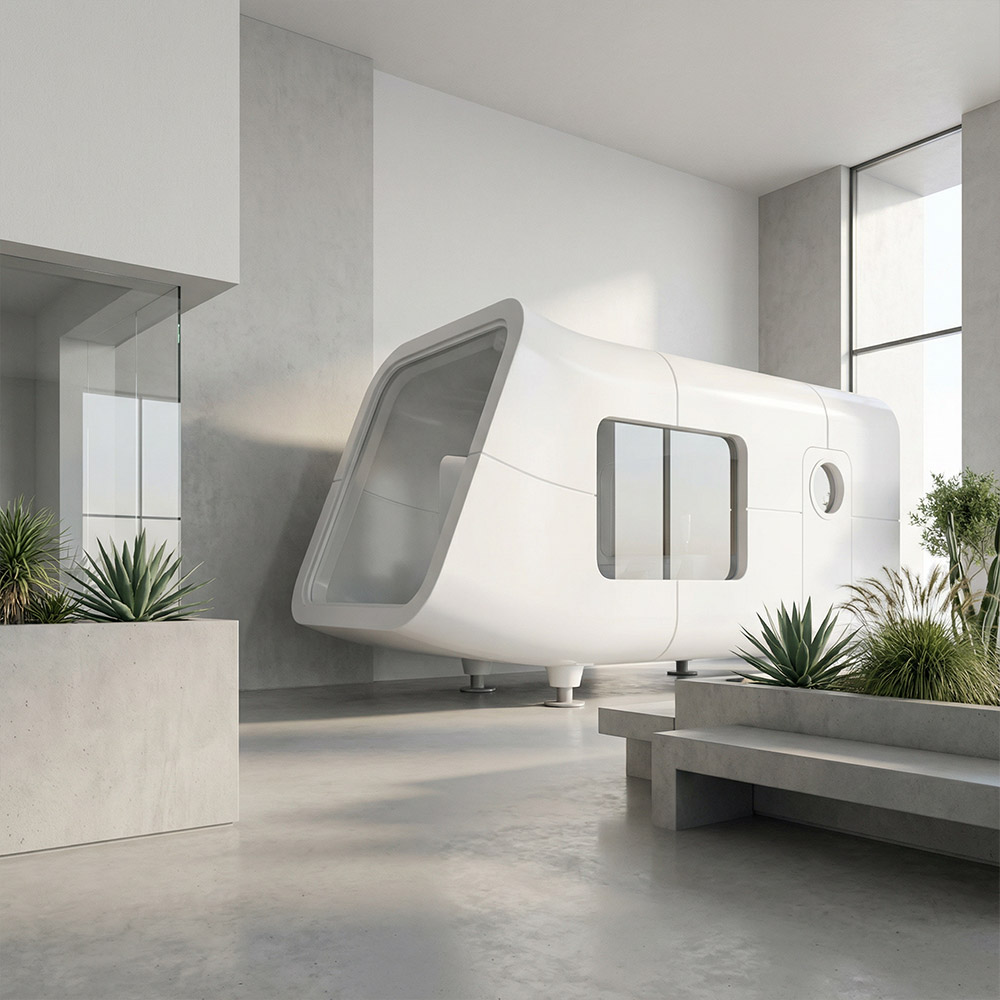 Capsule de cabine Apple détachable monocouche de forme irrégulière